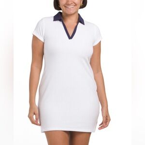 NWT Renwick White Terry Cloth Polo Dress - size XS